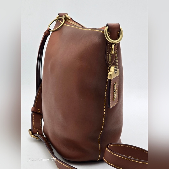 💥NWT💥Coach Glovetanned Leather Archive Duffle 20, Saddle - Picture 2 of 16